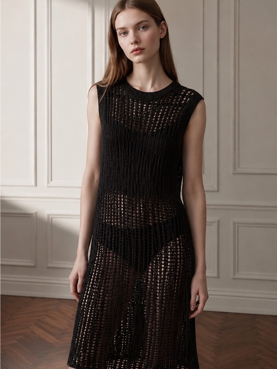 Do everything in love Other - Do everything in love Black Crochet Swim Coverup